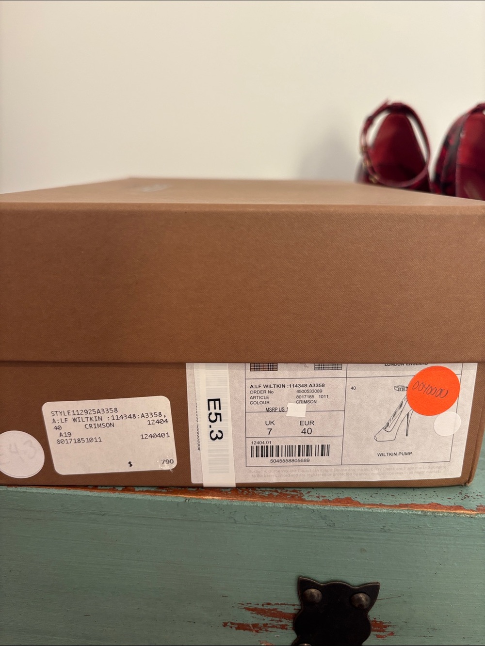 Burberry Red Logo Ankle-Strap Pumps - Women's High Heel - Picture 11 of 15